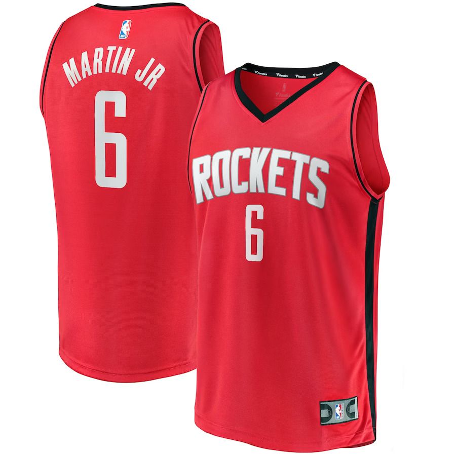 Men Houston Rockets 6 Kenyon Martin Jr Fanatics Branded Red Fast Break Replica NBA Jersey